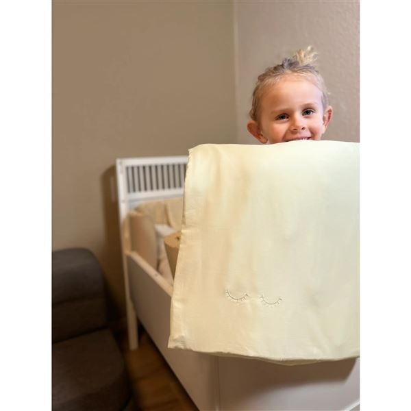 Membantu Organic Junior Duvet Cover - Pale yellow