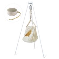 Membantu Premium Set 1 - Nature (Hammock premium Nature, Bouncer, Tripod cradle stand, Speaker Wheat