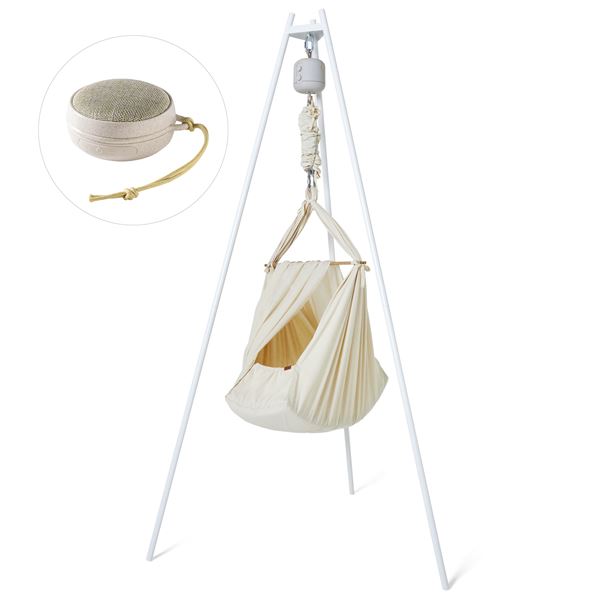 Membantu Premium Set 1 - Nature (Hammock premium Nature, Bouncer, Tripod cradle stand, Speaker Wheat